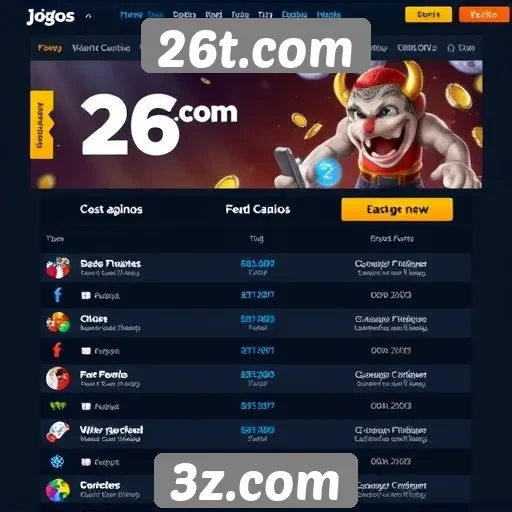 Comparativo entre 26t.com e outros sites de jogos
